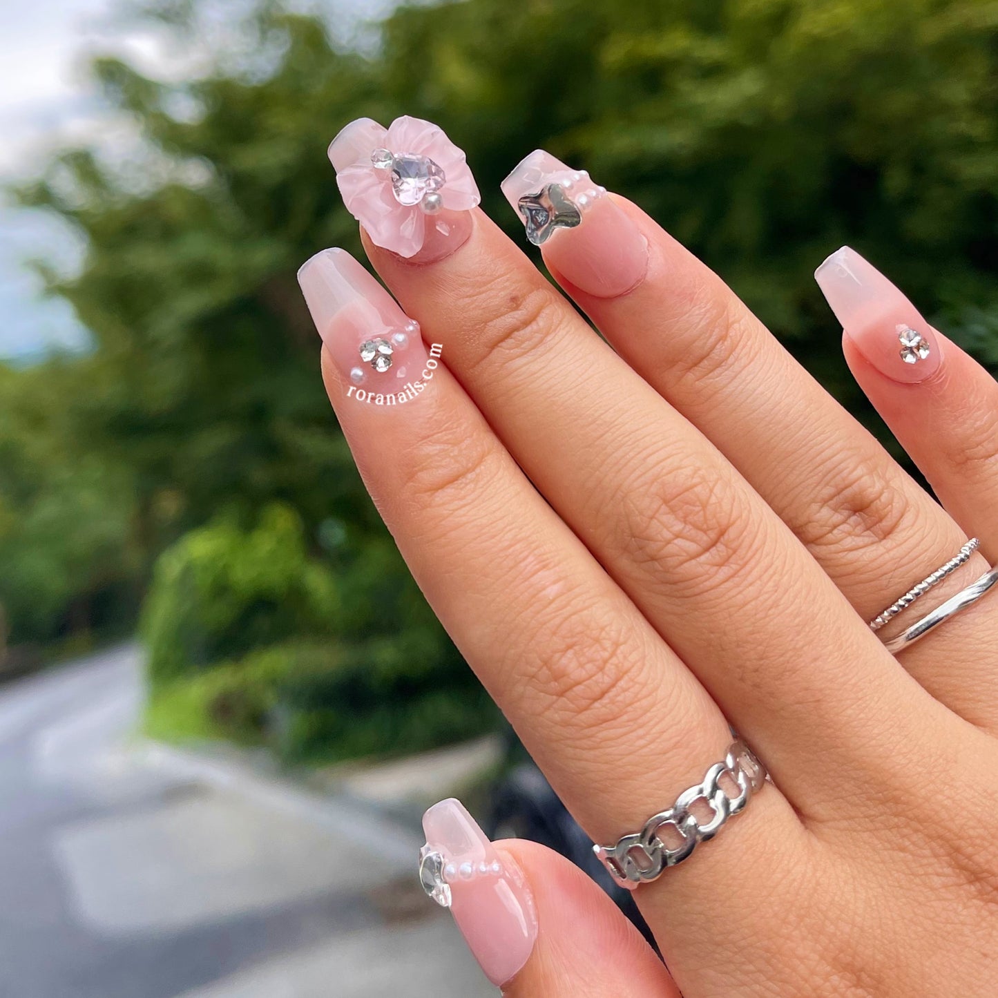 Star Diamond Butterfly DJ Nails - roranails