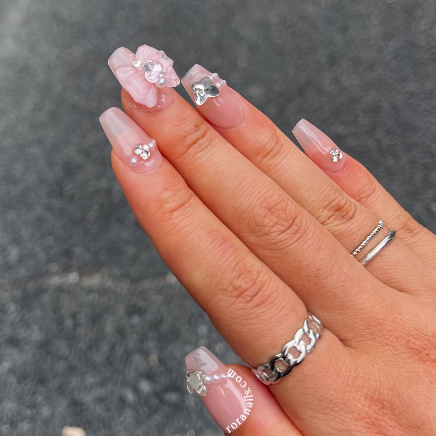 Star Diamond Butterfly DJ Nails - roranails