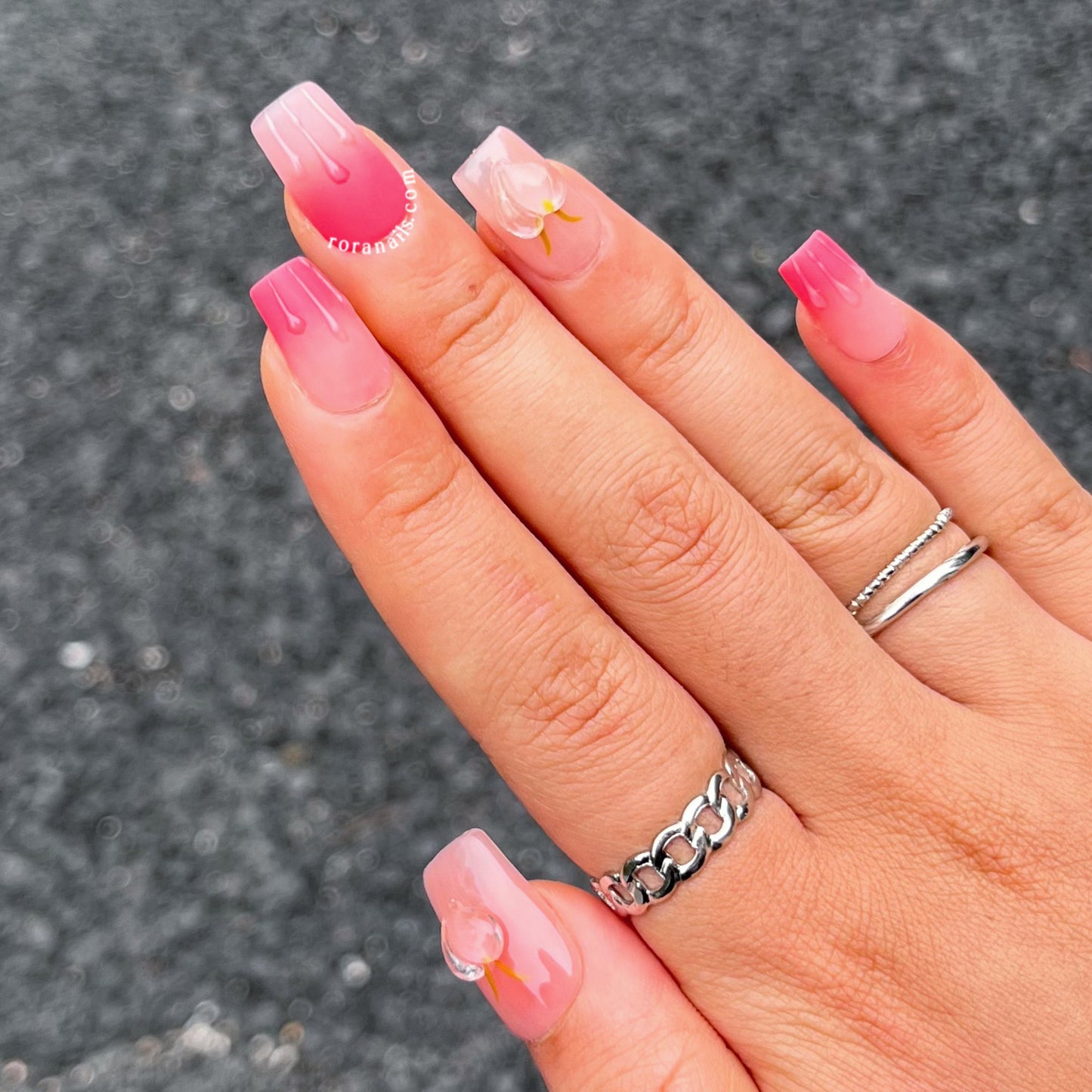 Summer Peach Short Cute Nail Art - roranails