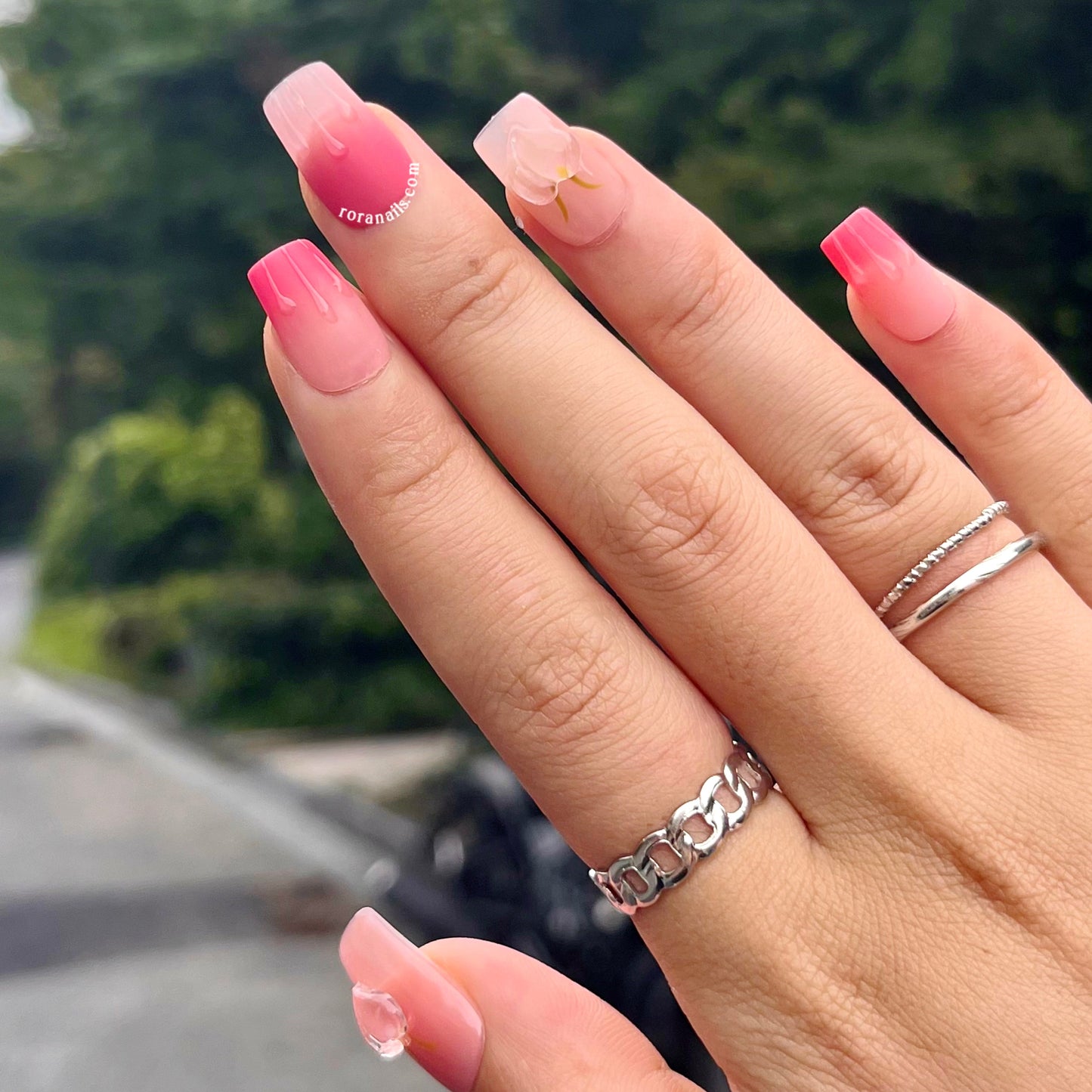 Summer Peach Short Cute Nail Art - roranails